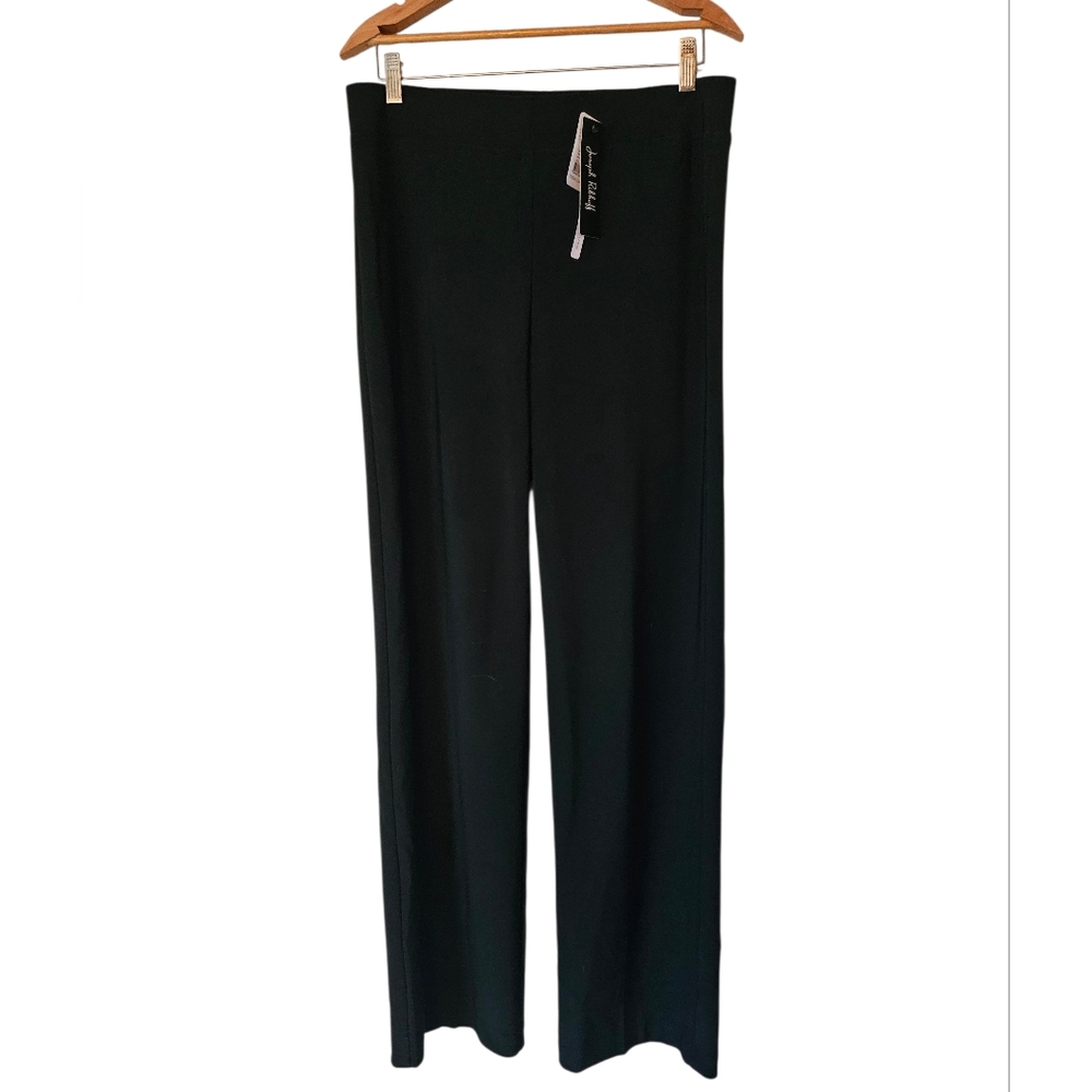 NWT Joseph Ribkoff Black Classic Wide Leg Trouser Pant Size 12 Modern Minimalist